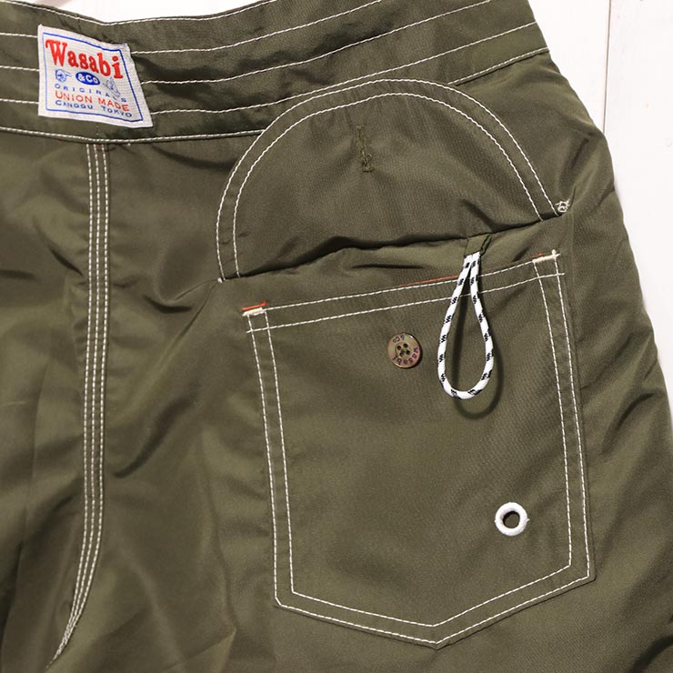 WASABI Original �掠�� �����եѥ�� �ܡ��ɥ��硼�� ���ѥ� �ʥ����� ����ʡ����顼 ���饷�å��ǥ����� ��� WASABI SURF TRUNKS OLIVE GREEN 26SU ��������Ź������