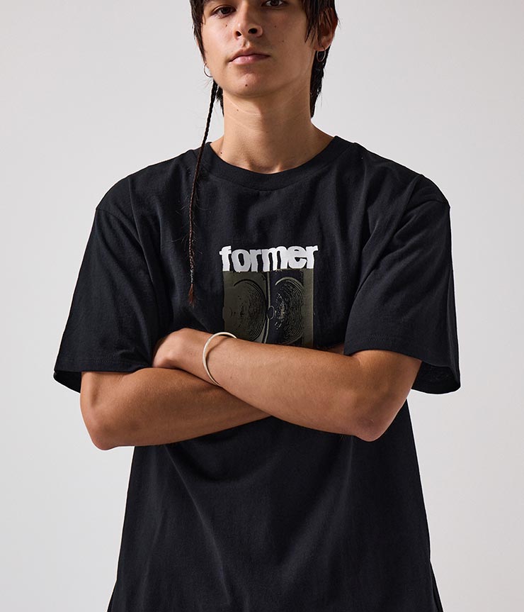 ������̵����ȾµTEE T����� FORMER �ե����ޡ� PITCH CRUX T-SHIRT FTE-24402 BLACK ��������Ź������