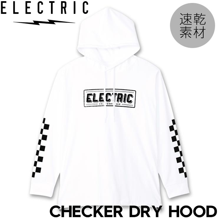 �ա����դ����󥰥��꡼��TEE ����T ®���Ǻ� ELECTRIC ���쥯�ȥ�å� CHECKER DRY HOOD E25SU04 WHT ��������Ź������