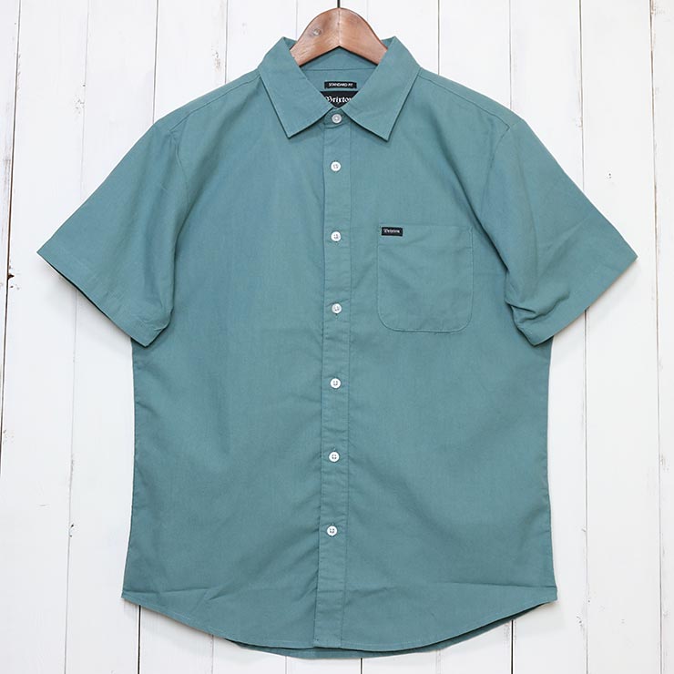 [åݥб] BRIXTON ֥ꥯȥ CHARTER OXFORD S/S WOVEN SHIRTS Ⱦµ 01099 JADE