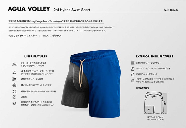 ������̵���ۥϥ��֥�åɥ��硼�� �ϡ��եѥ�� BN3TH �٥˥� AGUA VOLLEY 2N1 SHORT-7 /BLACK/BLACK