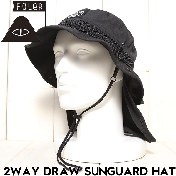 ̵˹ եϥå 󥬡դ POLeR ݡ顼 2WAY DRAW SUNGUARD BRIM HAT 251MCV0031 BLK Ź