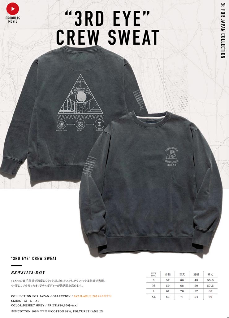 THE ROARK REVIVAL ����������Х��Х� 3RD EYE CREW SWEAT �������åȥȥ졼�ʡ� ���롼�ͥå� RSWJ1153-DGY ��������Ź������