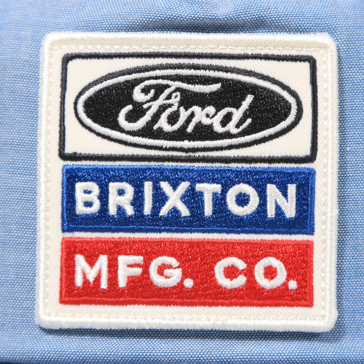 BRIXTON �֥ꥯ���ȥ� FORD �ե����� ����� ����å� ��� ��ǥ����� ���ʥåץХå�����å� 6�ѥͥ륭��å� �ѥå�����å� FORD SERVICE DEPT SNAPBACK BLUE CHAMBRAY 12236 26FW ��������Ź������