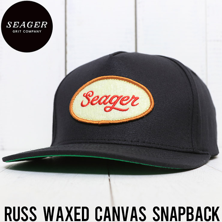 SEAGER �������� RUSS WAXED CANVAS SNAPBACK BLACK ���ʥåץХå�����å�