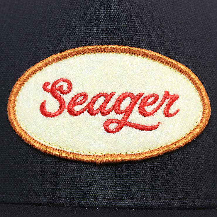 SEAGER �������� RUSS WAXED CANVAS SNAPBACK BLACK ���ʥåץХå�����å�