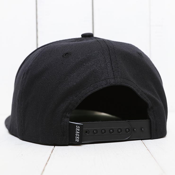 SEAGER �������� RUSS WAXED CANVAS SNAPBACK BLACK ���ʥåץХå�����å�