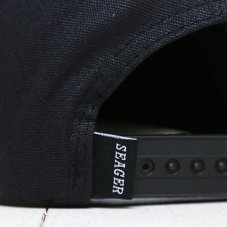SEAGER �������� RUSS WAXED CANVAS SNAPBACK BLACK ���ʥåץХå�����å�