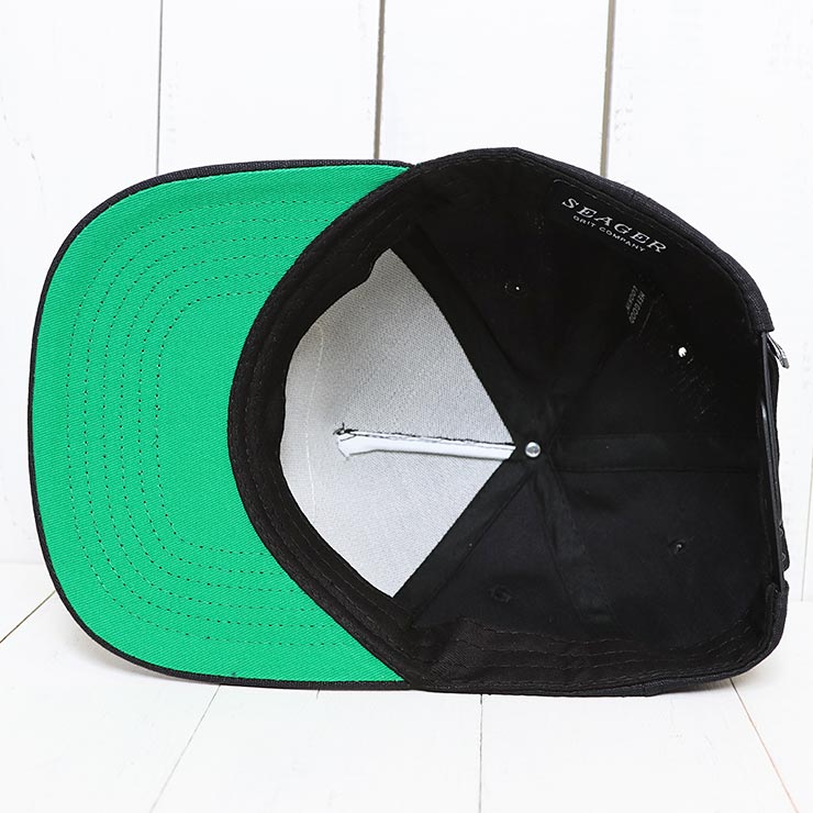 SEAGER �������� RUSS WAXED CANVAS SNAPBACK BLACK ���ʥåץХå�����å�