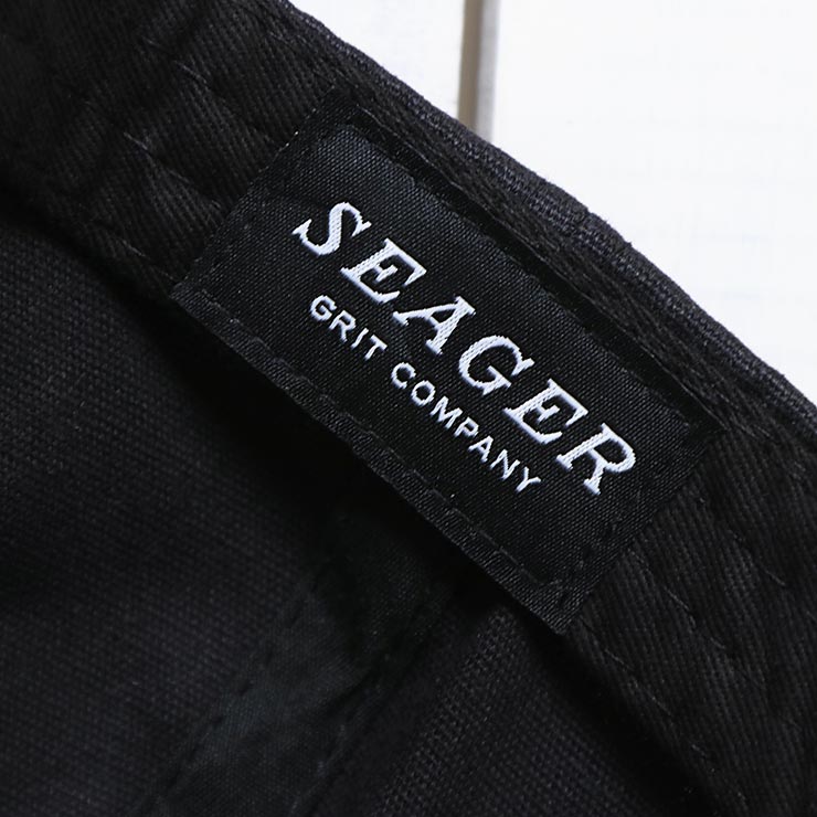 SEAGER �������� RUSS WAXED CANVAS SNAPBACK BLACK ���ʥåץХå�����å�