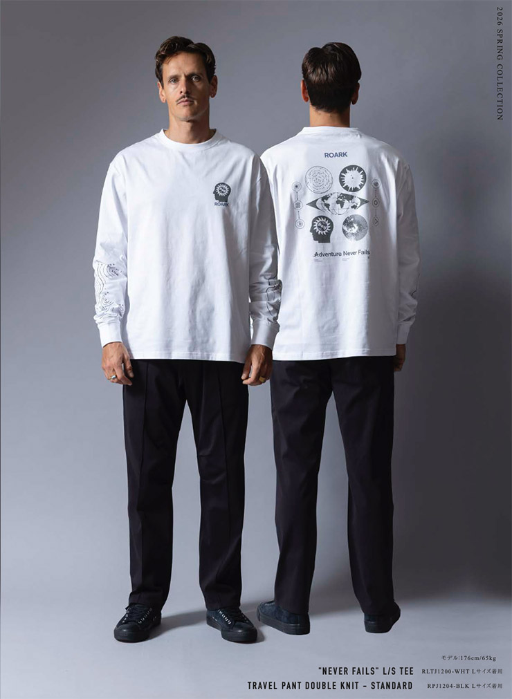 ROARK �������� NEVER FAILS L/S TEE ĹµT����� ����T ��� ��ǥ����� ���åȥ�100% RLTJ1200-WHT ��������Ź������