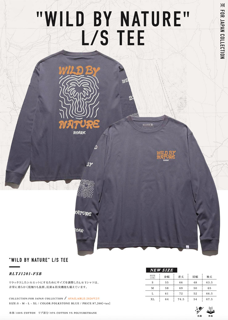 ROARK �������� WILD BY NATURE L/S TEE ĹµT����� ����T ��� ��ǥ����� ���åȥ�100% RLTJ1201-FSB ��������Ź������