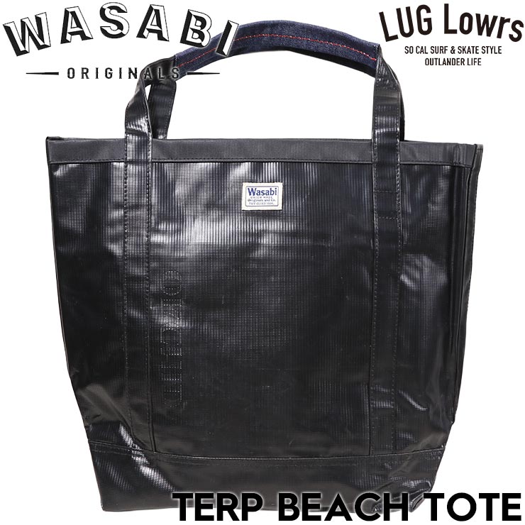 WASABI Originals �掠�� �ȡ��ȥХå� ��� ��ǥ����� �ɿ�Хå� PVC�Хå� �����ȥɥ��Хå� �ӡ����Хå� ����åԥ󥰥Хå� TERP TOTE BAG BLACK��������Ź������