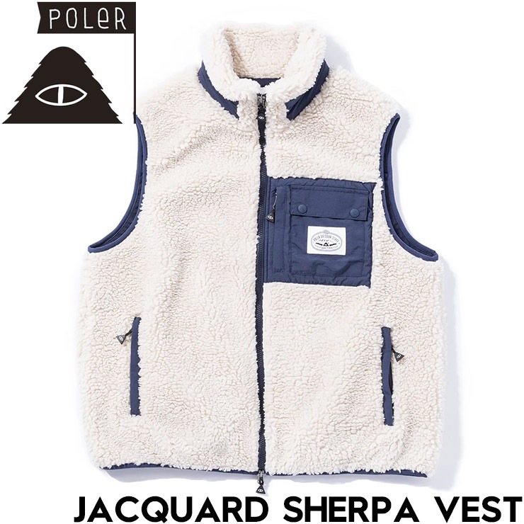 ������̵���ۥ�����ѥ٥��� POLeR �ݡ��顼 JACQUARD SHERPA VEST 243MCV0023 BEG ��������Ź������