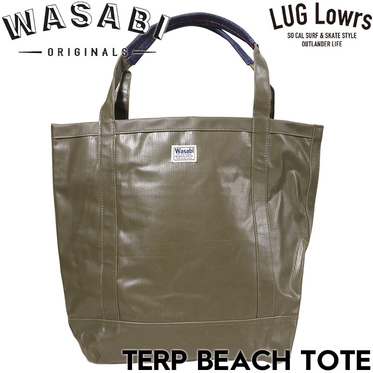 WASABI Originals �掠�� �ȡ��ȥХå� ��� ��ǥ����� �ɿ�Хå� PVC�Хå� �����ȥɥ��Хå� �ӡ����Хå� ����åԥ󥰥Хå� TERP TOTE BAG GREEN ��������Ź������