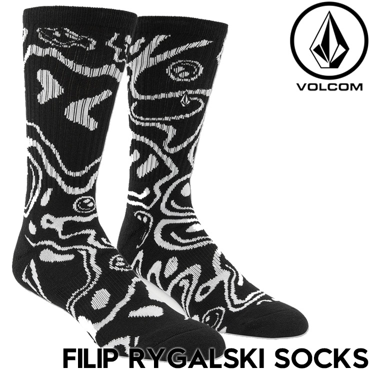 ������̵���ۥ��å��� ���� VOLCOM �ܥ륳�� �����륳�� FILIP RYGALSKI SOCKS ���å��� ���� D6312503 BLACK ��������Ź������