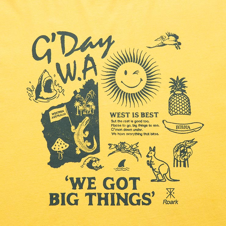 ̵ȾµT ߥɥ륦 THE ROARK REVIVAL ХХ GDAY W.A. S/S TEE RTJM1120-YLW 25SU Ź