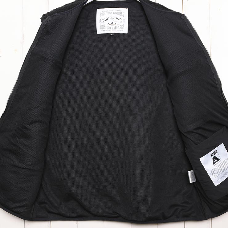 POLeR �ݡ��顼 JACQUARD SHERPA NO COLLAR VEST �ե꡼���٥��� ������ѥ٥��� ��˥��å��� �����ȥɥ� �ɴ� ���� 253MCV0019 BLK ��������Ź������