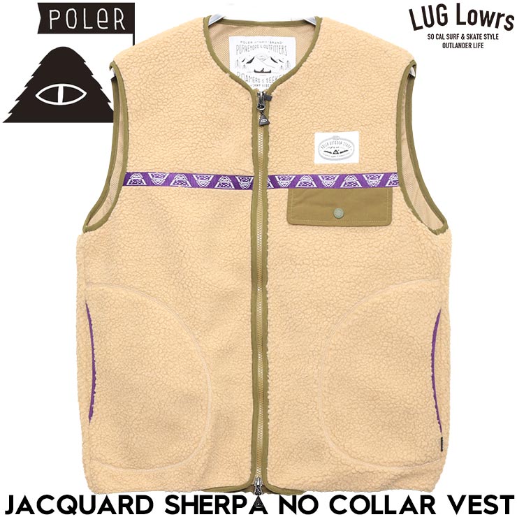 POLeR �ݡ��顼 JACQUARD SHERPA NO COLLAR VEST �ե꡼���٥��� ������ѥ٥��� ��˥��å��� �����ȥɥ� �ɴ� ���� 253MCV0019 BEG ��������Ź������