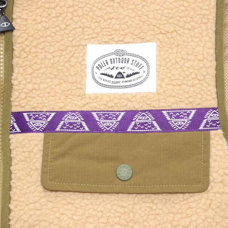 POLeR �ݡ��顼 JACQUARD SHERPA NO COLLAR VEST �ե꡼���٥��� ������ѥ٥��� ��˥��å��� �����ȥɥ� �ɴ� ���� 253MCV0019 BEG ��������Ź������