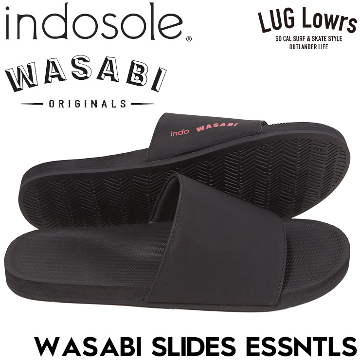 indosole ����ɥ����� WASABI Originals �掠�� ����ܥ������ ��� ��ǥ����� ���饤�ɥ������ ����������� �ꥵ�����륿���䥽���� WASABI SLIDES ESSNTLS BLACK ��������Ź������