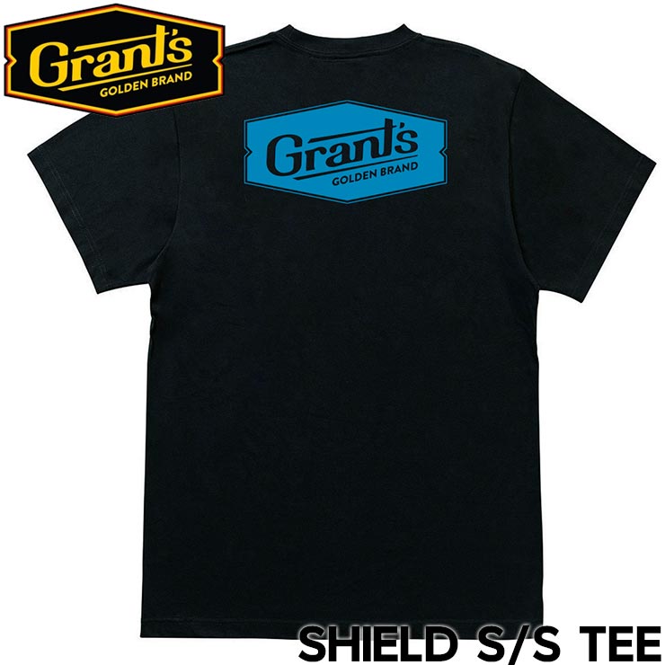 ȾµT����� Grants Golden Brand �����ĥ�����ǥ�֥���  SHIELD S/S TEE BLACK/BLUE ��������Ź������