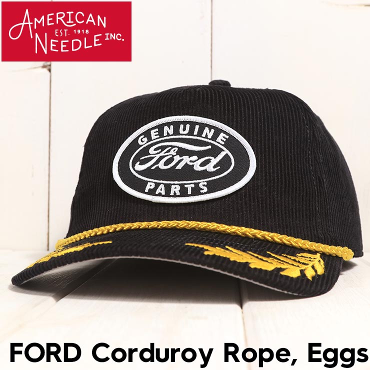 AMERICAN NEEDLE ����ꥫ��ˡ��ɥ� FORD Corduroy Rope, Eggs BLACK ���ʥåץХå�����å� ˹�� SMU724B-FORD ��������Ź������