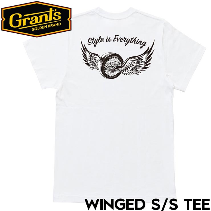 ȾµT Grants Golden Brand ĥǥ֥ WINGED S/S TEE WHITE/BLACK Ź