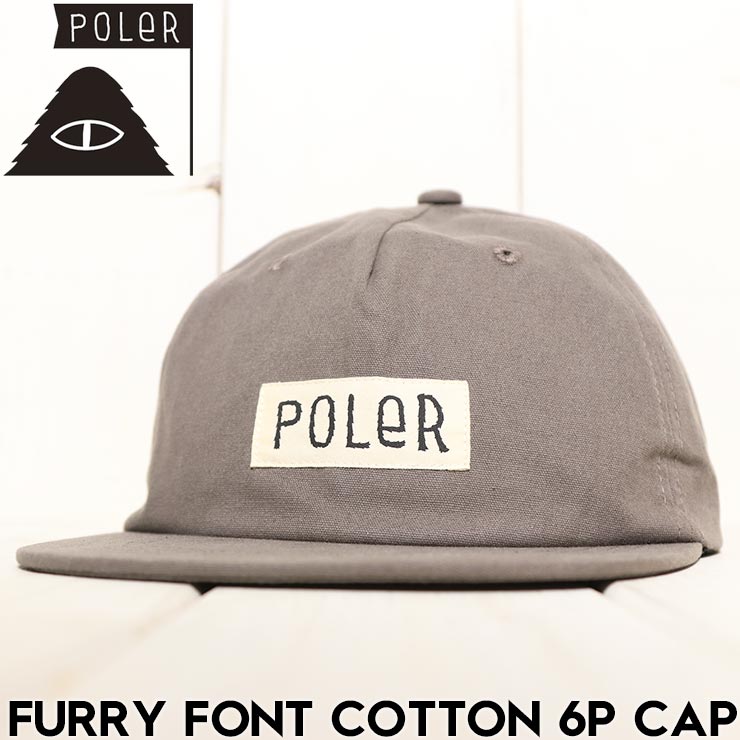 ������̵����˹�� ���ȥ�åץ���å�  POLeR �ݡ��顼 FURRY FONT COTTON 6P CAP 251MCV0087 GRY ��������Ź������