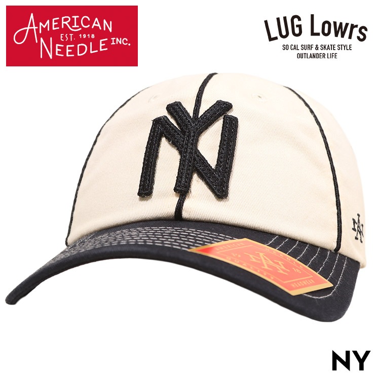 AMERICAN NEEDLE ����ꥫ��ˡ��ɥ� ����å� ��� ��ǥ����� �١����ܡ��륭��å� 6�ѥͥ륭��å� �����֥Х����� �ɽ�����å� NY SMU674F-NBY IVORY / BLACK ��������Ź������