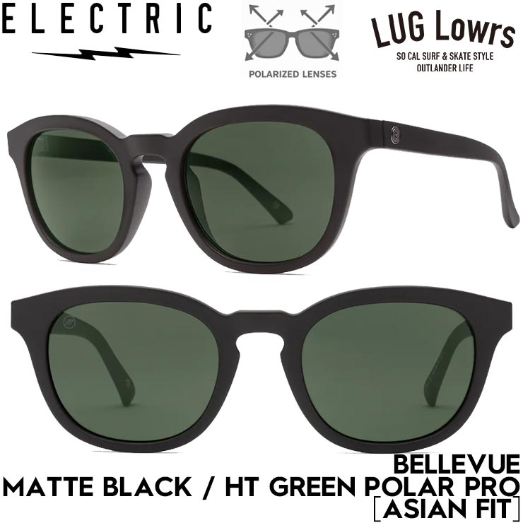 ELECTRIC ���쥯�ȥ�å� BELLEVUE - MATTE BLACK / HT GREEN POLAR PRO ��ASIAN FIT�� ���󥰥饹 �ޥåȥ֥�å� ���꡼��ݥ�������� PRO �и���� ��� ��ǥ����� ��������Ź������