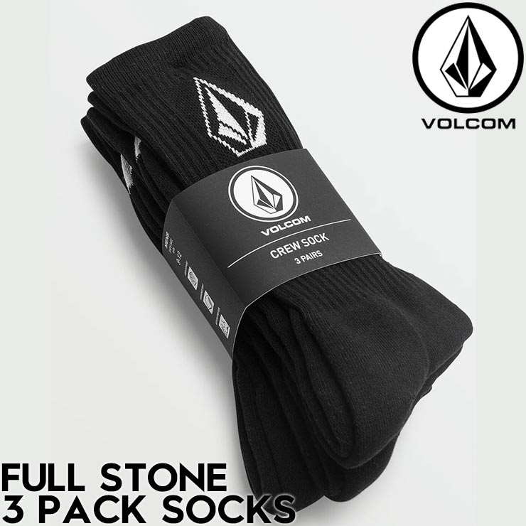 3­���å� ���å��� ���� VOLCOM �ܥ륳�� FULL STONE 3 PACK SOCKS D6302004 BLK ��������Ź������