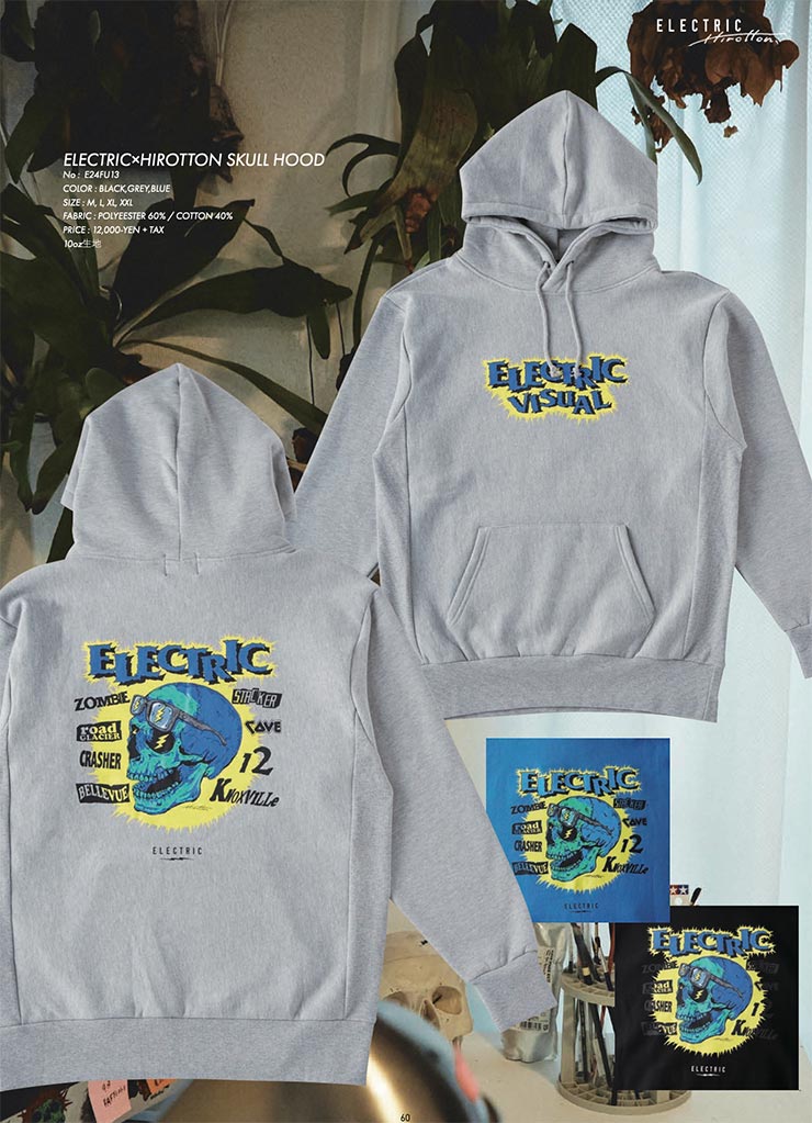 ������̵���ۥץ륪���С��ѡ����� �ա��ǥ� ELECTRIC ���쥯�ȥ�å� ELECTRIC��HIROTTON SKULL HOOD E24FU13 BLK ��������Ź������