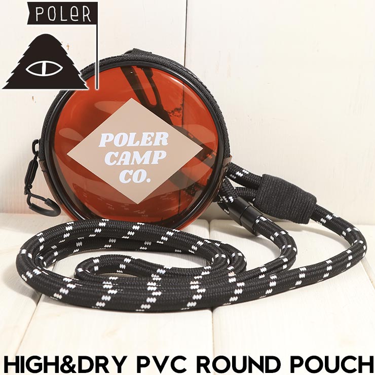 POLeR �ݡ��顼 HIGH&DRY PVC ROUND POUCH �饦��ɥݡ��� ��ʪ���� �ɿ� �ʥ����� ���ȥ�å��դ� 253MCV0118 BROWN ��������Ź������