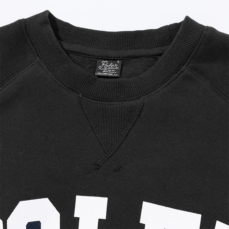 ������̵���ۥȥ졼�ʡ� �������å� �饰��� POLeR �ݡ��顼 COLLEGE RAGLAN CREW 243MCV0040 BLK ��������Ź������