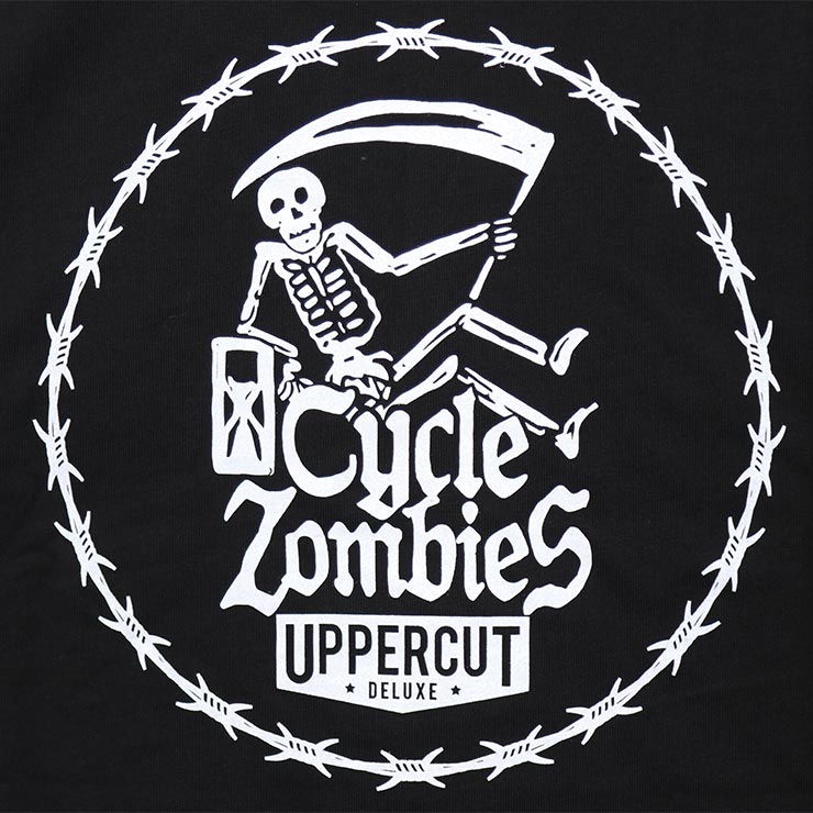 UPPERCUT DELUXE ���åѡ����åȥǥ�å��� T����� ��� ȾµT����� ����ե��å�T����� �Хå��ץ��� Cycle Zombies �������륾��ӡ��� ����� T-SHIRT BLACK ��������Ź������