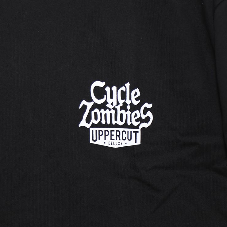 UPPERCUT DELUXE ���åѡ����åȥǥ�å��� T����� ��� ȾµT����� ����ե��å�T����� �Хå��ץ��� Cycle Zombies �������륾��ӡ��� ����� T-SHIRT BLACK ��������Ź������