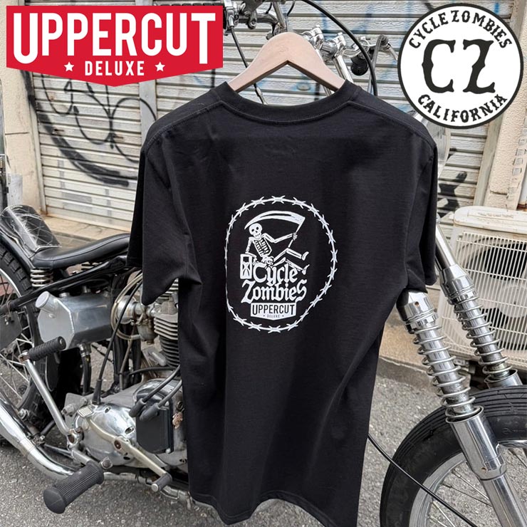 UPPERCUT DELUXE ���åѡ����åȥǥ�å��� T����� ��� ȾµT����� ����ե��å�T����� �Хå��ץ��� Cycle Zombies �������륾��ӡ��� ����� T-SHIRT BLACK ��������Ź������