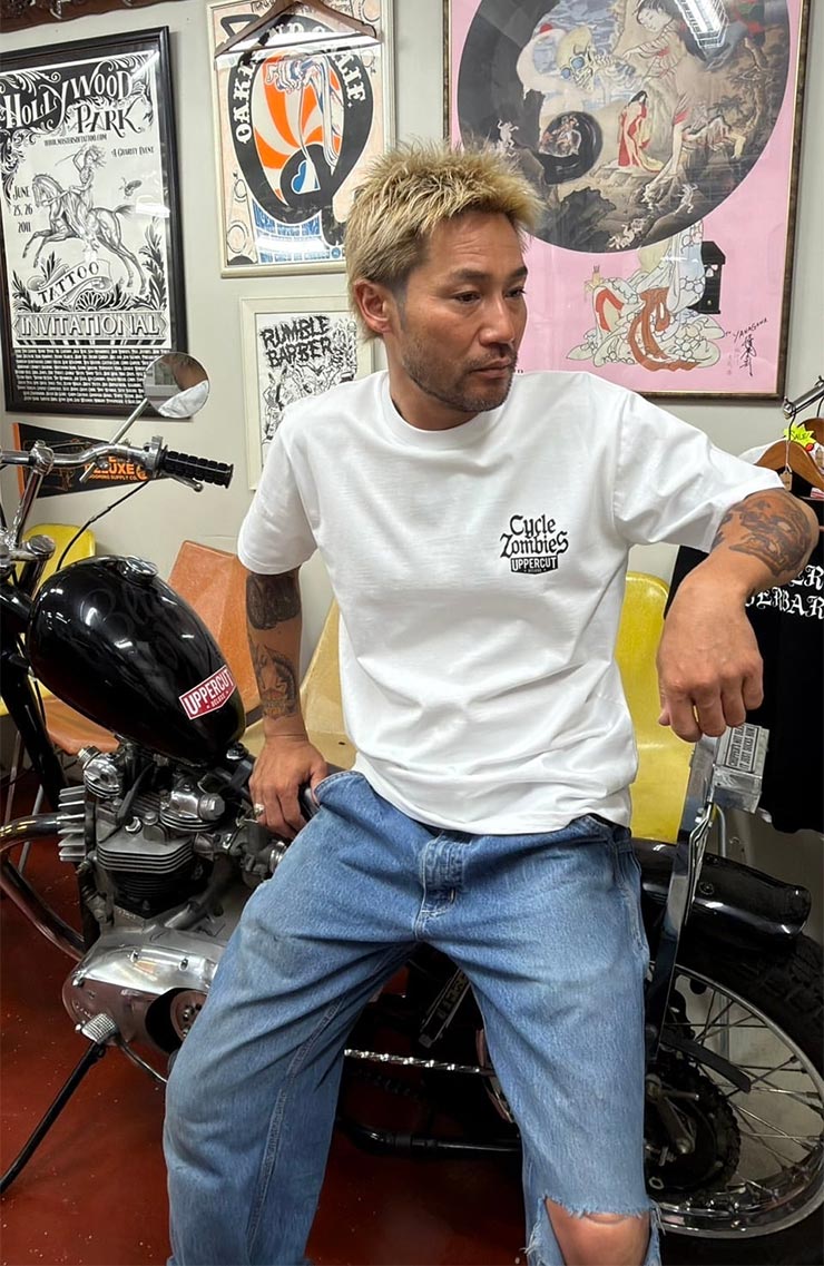 UPPERCUT DELUXE ���åѡ����åȥǥ�å��� T����� ��� ȾµT����� ����ե��å�T����� �Хå��ץ��� Cycle Zombies �������륾��ӡ��� ����� T-SHIRT WHITE ��������Ź������