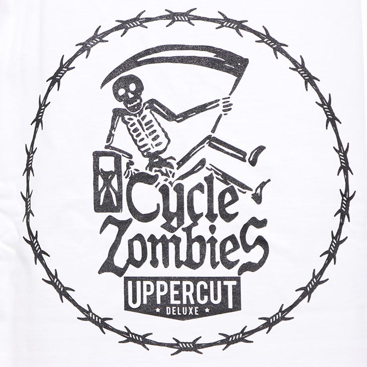 UPPERCUT DELUXE ���åѡ����åȥǥ�å��� T����� ��� ȾµT����� ����ե��å�T����� �Хå��ץ��� Cycle Zombies �������륾��ӡ��� ����� T-SHIRT WHITE ��������Ź������