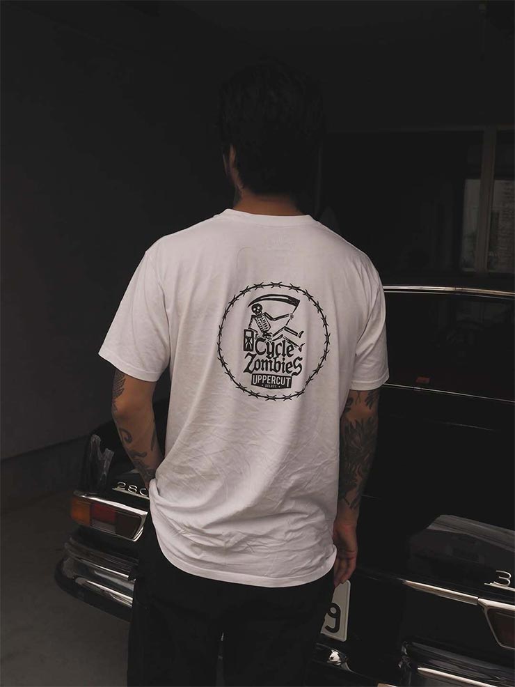 UPPERCUT DELUXE ���åѡ����åȥǥ�å��� T����� ��� ȾµT����� ����ե��å�T����� �Хå��ץ��� Cycle Zombies �������륾��ӡ��� ����� T-SHIRT WHITE ��������Ź������