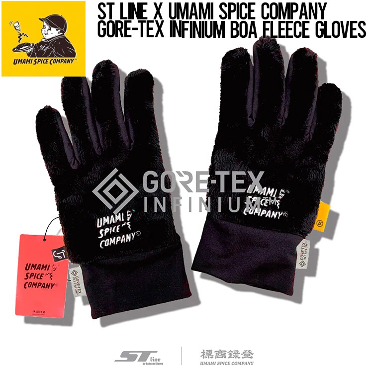 ������̵����GORE-TEX INFINIUM�ե꡼���������� UMAMI SPICE COMPANY ���ޥߥ��ѥ�������ѥˡ� ST LINE x UMAMI SPICE COMPANY GORE-TEX INFINIUM BOA FLEECE GLOVES