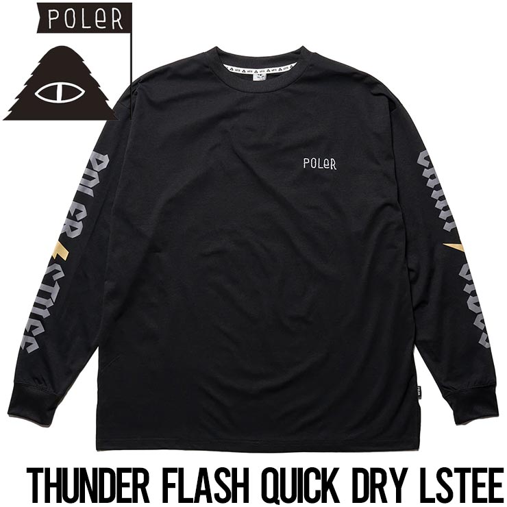 ������̵���۵ۼ� ®�� ����T ���󥰥��꡼��TEE ĹµT����� POLeR �ݡ��顼 THUNDER FLASH QUICK DRY LSTEE 241MCV0112 BLK ��������Ź������