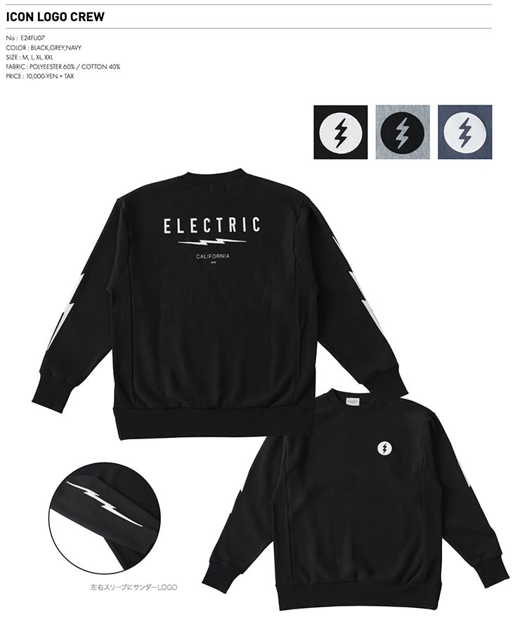 ̵ۥåȥȥ졼ʡ 롼ͥå ELECTRIC 쥯ȥå ICON LOGO CREW E24FU07 NVY Ź