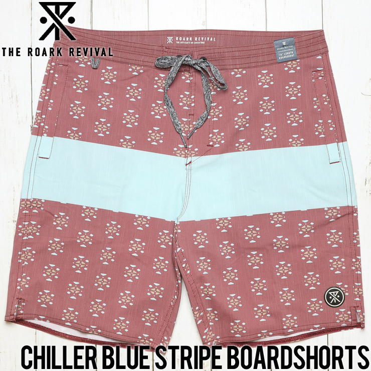 [����å��ݥ����б�] THE ROARK REVIVAL ����������Х��Х� CHILLER BLUE STRIPE BOARDSHORTS �ܡ��ɥ��硼�� �����եѥ�� RB271