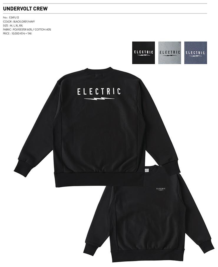 ̵ۥåȥȥ졼ʡ 롼ͥå ELECTRIC 쥯ȥå UNDERVOLT CREW E24FU12 GRY Ź