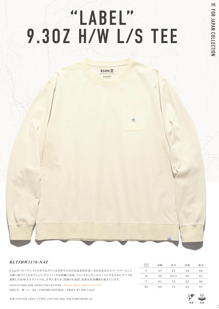 ROARK REVIVAL �������� ��Х��Х� LABEL 9.3oz H/W L/S TEE ĹµT����� ����T �إӡ��������� RLTJHW1170-NAT ��������Ź������