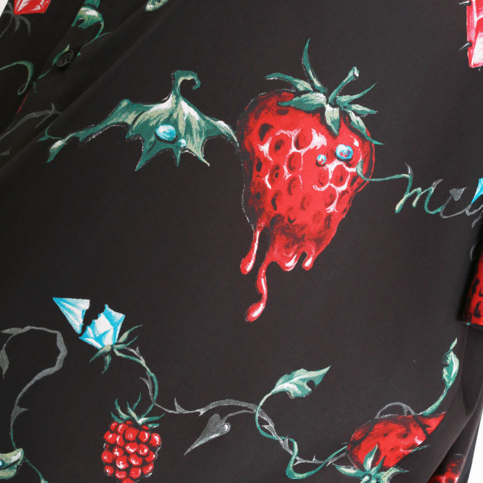 MILKBOY(ミルクボーイ) DEVIL BERRY シャツ | 原宿系KAWAIIブランド 新品/送料無料 ミルク トラバストーキョー MILKBOY シャツ デビル ベリー イチゴ シャツ/ブラウス(半袖/袖なし)