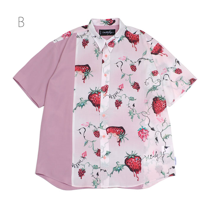 MILKBOY(ミルクボーイ) DEVIL BERRY シャツ-Luke and Stella セレクトショップ 新品/送料無料 ミルク トラバストーキョー MILKBOY シャツ デビル ベリー イチゴ シャツ/ブラウス(半袖/袖なし)