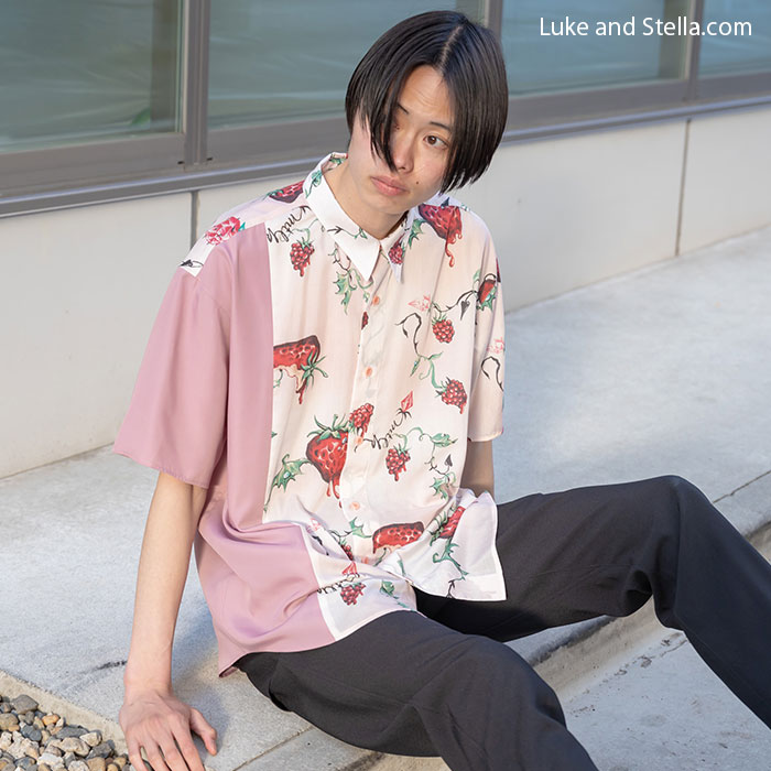 MILKBOY(ミルクボーイ) DEVIL BERRY シャツ-Luke and Stella セレクトショップ 新品/送料無料 ミルク トラバストーキョー MILKBOY シャツ デビル ベリー イチゴ シャツ/ブラウス(半袖/袖なし)
